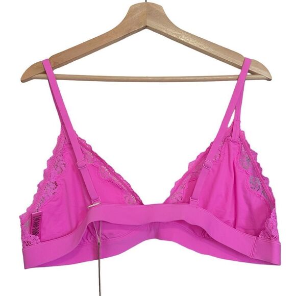 SKIMS Fits Everybody Lace Triangle Bralette In Neon Orchid Pink Limited Edition - Picture 6 of 8